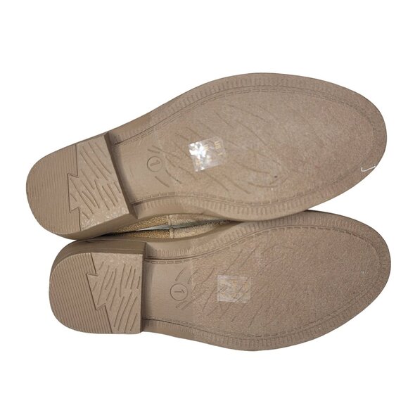 Toddler Girls' Tan Suede & Glitter Ankle Boots booties With Side Zipper size 1 - Picture 3 of 12